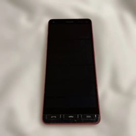 KYOCERA レッド スマートフォン 本体 かんたんスマホ A001KC