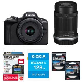 [新品]【お買い得セット】Canon キヤノン EOS R50 ダブルズームキット ブラック（キャンペーン対象商品）※初心者におすすめ!!※