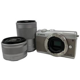 Canon EOS M100 EF-M 15-45mm F3.5-6.3 55-200mm F4.5-6.3 ミラーレス 一眼カメラ ダブルズームキット グレー 中古 H10969386