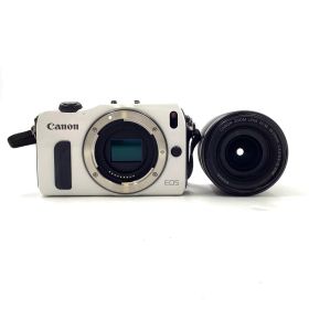 【全額返金保証】【最速発送】Canon デジタル一眼 EOS M EF-M18-55 IS STM レンズキット ホワイト 美品 動作確認済