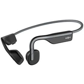 D★Bluetooth 5.1 SHOKZ OpenMove 骨伝導イヤホン 公式ストア正規品 ワイヤレスイヤホン Zoomなどリモート会議 テレワーク 在宅勤務 6時間使用可能 環境音聞き取り 2年保証 グレー