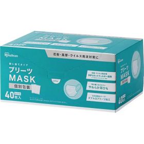 アイリスオーヤマ プリーツマスク ふつう 40枚入（個包装）