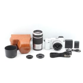 SONY ミラーレス一眼 α6000 ダブルズームレンズキット E PZ 16-50mm F3.5-5.6 OSS + E 55-210mm F4.5-6.3 OSS ホワイト ILCE-6000Y W