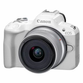 【送料無料】Canon キヤノン ミラーレス EOS R50 WH RF-S18-45 IS STM レンズキット ホワイト