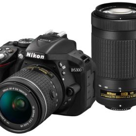 【中古】【1ヶ月保証】 ニコン Nikon D5300 AF-P ダブルズームキット ブラック SDカード付き