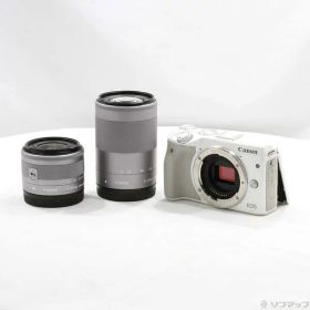 【中古】Canon(キヤノン) EOS M3 ダブルズームキット2 WH (2420万画素／SDXC／ホワイト) 【276-ud】
