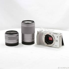 〔中古〕Canon(キヤノン) EOS M3 ダブルズームキット2 WH (2420万画素／SDXC／ホワイト)〔276-ud〕
