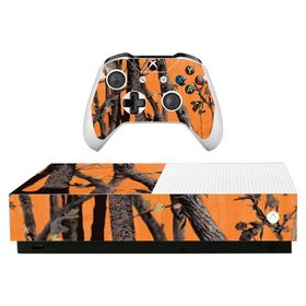 MightySkins Skin for Microsoft Xbox One S All-Digital Edition - Orange Camo | Protective, Durable, and Unique Vinyl Decal wrap Cover | Easy to Apply,