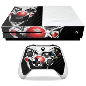 MightySkins Carbon Fiber Skin for Microsoft Xbox One S - Evil Clown | Protective, Durable Textured Carbon Fiber Finish | Easy to Apply, Remove, and Ch