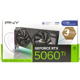中古 グラフィックボード PNY GeForce RTX 5060 Ti 16GB Overclocked Dual Fan GPU VCG5060T16DFXPB1-O リファービッシュ品/RTX5060Ti/16GB/GDDR7/HDMIx1 DPx３