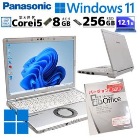 小型軽量 中古パソコン Microsoft Office付き Panasonic Let's note CF-SV7 Windows11 Pro Core i5 8350U メモリ 8GB SSD 256GB 12.1型 無線LAN Wi-Fi 12インチ