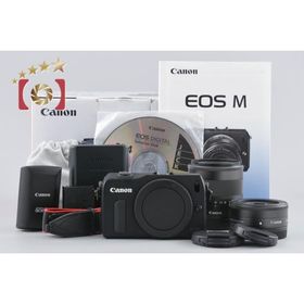 【中古】Canon キヤノン EOS M ダブルレンズキット ブラック 元箱付き