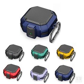 Galaxy Buds4 ケース Buds 4 Pro カバー カーボン調 カラビナ付き TPU+プラスチック ハードケース シンプル 保護カバー おすすめ おしゃ