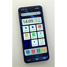 中古 SHARP シンプルスマホ6 64GB インディゴブルー A201SH SIMフリー ※難あり品