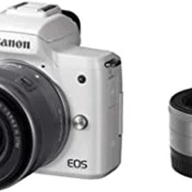 【中古】Canon ミラーレス一眼カメラ EOS Kiss M ダブルレンズキット ホワイト EOSKISSMWH-WLK