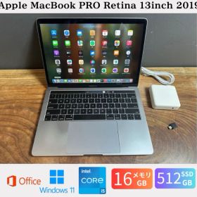 「超美品新品バッテリー」Apple MacBook PRO Retina 13inch 2019/CPUi5 2.4GHZ/16GB/SSD512GB/Windows11/office2021/CJ534