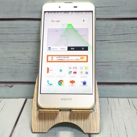 SHARP au AQUOS U SHV37 ライムゴールド 本体 白ロム SIMロック解除済み SIMフリー C357866