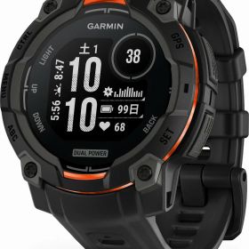 ガーミン Instinct 3 Dual Power 45mm Black【Suica対応】スマートウォッチ 010-02934-30 [0100293430]【返品種別A】