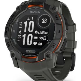 GARMIN ガーミン 腕時計 スマートウォッチ Instinct 3 Dual Power 50mm Black / Charcoal 010-02935-30