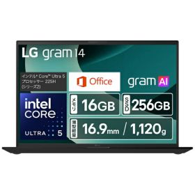 LG｜エルジー ノートパソコン LG gram 14 オブシディアンブラック 14Z90T-GA52J2 [14.0型 /Windows11 Home /intel Core Ultra 5 /メモリ：16GB /SSD：256GB /Office Home and Business /2025年2月モデル]