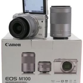 【Canon】キヤノン『EOS M100 ダブルズームキット / ホワイト』2017年10月発売 ミラーレス一眼カメラ 1週間保証【中古】
