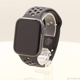 〔中古〕Apple(アップル) Apple Watch Series 4 Nike+ GPS 44mm スペースグレイアルミニウムケース アンスラサイト／ブラックNikeスポーツバンド〔198-ud〕