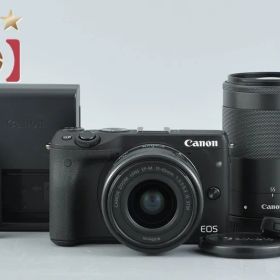【中古】Canon キヤノン EOS M3 ブラック ダブルズームキット