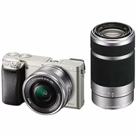 【中古】(非常に良い)SONY ミラーレス一眼 α6000 ダブルズームレンズキット E PZ 16-50mm F3.5-5.6 OSS + E 55-210mm F4.5-6.3 OSS シルバー ILCE-6000Y S