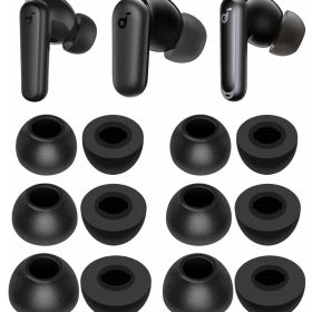 特価商品 低反発イヤーピース ウレタン製イヤーピース An-ker Soundcore P40i P30i P20i Space A40用 イヤーチップ ウレタン製 Fit in the Case 遮音性 フィット感 S/M/L 3ペアセット ブラック 214