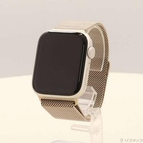 〔中古〕Apple(アップル) Apple Watch SE 第2世代 GPS 44mm スターライトアルミニウムケース ゴールドミラネーゼループ〔198-ud〕