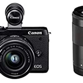 【中古】「非常に良い」Canon ミラーレス一眼カメラ EOS M6 Mark II ダブルズームEVFキット ブラック EOSM6MK2BK-WZEVFK