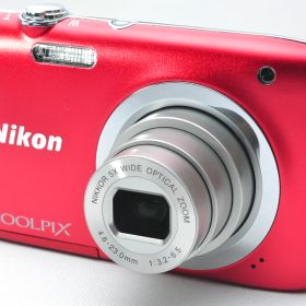 【中古】【1ヶ月保証】 ニコン Nikon デジタルカメラ COOLPIX A100 光学5倍 2005万画素 レッド A100RD SDカード付き