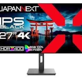 JAPANNEXT27インチモニター4KUHD3840x2160解像度IPSBLACKディスプレイ(HDMI/DisplayPort/スピーカー内蔵/VESA対応/ブルーライトカット)JN-272IPSB4FLUHDR