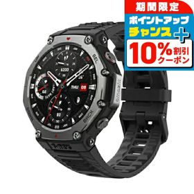 ＼20日限定★10%OFF+さらに12倍／ アマズフィット T-Rex 3 充電式クオーツ スマートウォッチ ブランド メンズ Amazfit SP170069-C218 デジタル ブラック 黒