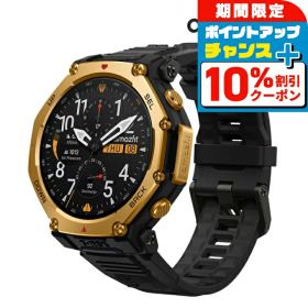 ＼20日限定★10%OFF+さらに12倍／ アマズフィット T-Rex 3 Pro 充電式クォーツ スマートウォッチ ブランド メンズ レディース チタン Bluetooth 健康 Amazfit SP170078-C238 デジタル ブラック 黒