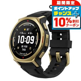 ＼20日限定★10%OFF+さらに12倍／ アマズフィット T-Rex 3 Pro 44mm 充電式クォーツ スマートウォッチ ブランド メンズ レディース チタン Bluetooth Amazfit SP170079-C238 デジタル ブラックゴールド 黒