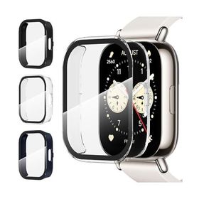 Suoman for Xiaomi Redmi Watch 5 Lite ケース(3個)シャオミスマートウォッチケースfor Redmi Watch 5 Lite カバー-ブラック+透明+青