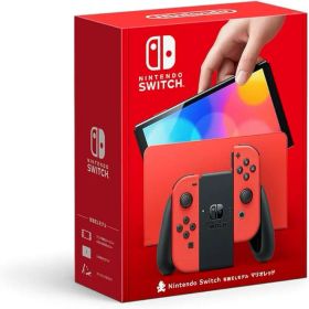 【新品・土日祝も当日発送】Nintendo Switch(有機ELモデル) マリオレッド 箱に傷や痛み凹み擦り傷破れなどありますが中身は新品未使用になります。一部保証印あり