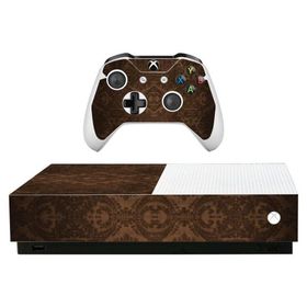 MightySkins Skin for Microsoft Xbox One S All-Digital Edition - Brown Linen | Protective, Durable, and Unique Vinyl Decal wrap Cover | Easy to Apply,