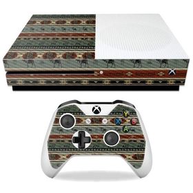 MightySkins Carbon Fiber Skin for Microsoft Xbox One S - Cabin Stripes | Protective, Durable Textured Carbon Fiber Finish | Easy to Apply, Remove, and