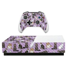 MightySkins Carbon Fiber Skin for Microsoft Xbox One S All-Digital Edition - Cat Chaos | Protective, Durable Textured Carbon Fiber Finish | Easy to Ap