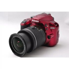 【中古】【1ヶ月保証】 ニコン Nikon D3400 レンズキット レッド SDカード付き