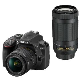 【中古】【非常に良い】Nikon デジタル一眼レフカメラ D3400 ダブルズームキット ブラック D3400WZBK