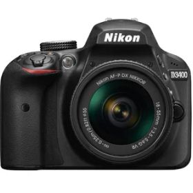 【中古】（新古品） Nikon デジタル一眼レフカメラ D3400 AF-P 18-55 VR レンズキット ブラック D3400LKBK