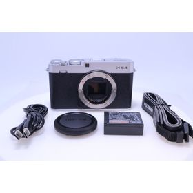 フジフイルム(富士フイルム)の【極美品】FUJIFILM X-E4 ボディ シルバー F X-E4-S(ミラーレス一眼)
