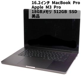 中古 MacBook M3 Pro 16インチ 2023 512GBSSD 18GB 12コアCPU 18コアGPU Apple MRW13J/A スペースブラック