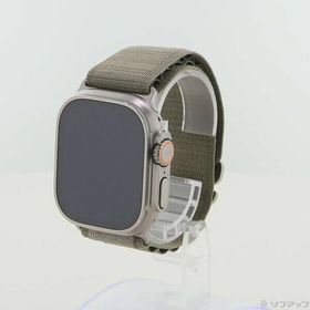 【中古】Apple(アップル) Apple Watch Ultra 2 GPS + Cellular 49mm チタニウムケース オリーブアルパインループ 【344-ud】