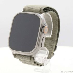 【中古】Apple(アップル) Apple Watch Ultra 2 GPS + Cellular 49mm チタニウムケース オリーブアルパインループ 【262-ud】
