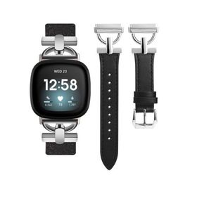 Fitbit Versa4/Versa3 バンド/Fitbit Sense2/Senseバンド 本革 レザーバンド フィットビット Sens