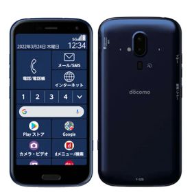 【中古】 F-52B らくらくスマートフォン ネイビー SIMフリー 本体 ドコモ スマホ【送料無料】 f52bnv7mtm